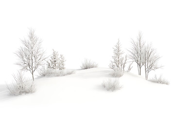 Poster - Snow landscape isolated on a white background