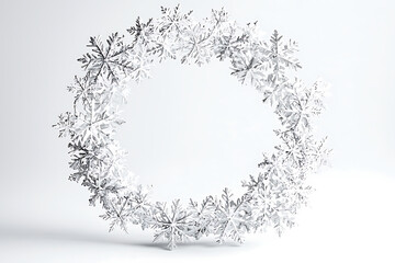 Aufkleber - White snowflakes border frame isolated on a white background