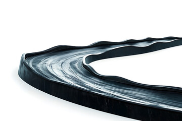 Poster - Winding asphalt road isolated on a white background