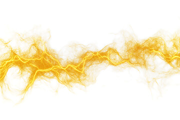 Wall Mural - Yellow electricity lightning flash isolated on a white background