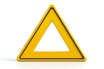 Poster - Yellow triangle warning sign isolated on a white background