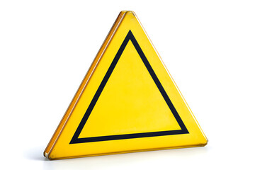 Poster - Yellow triangle warning sign isolated on a white background