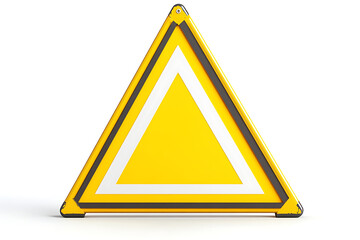 Poster - Yellow triangle warning sign isolated on a white background