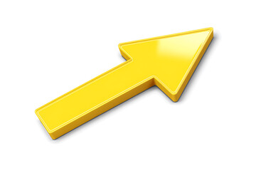 Aufkleber - Yellow upward arrow graph showing rising trend isolated on a white background