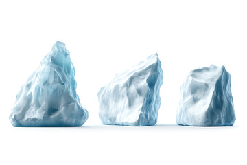 Aufkleber - Set of three icebergs isolated on a white background