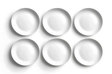 Poster - Set of white plates isolated on a white background