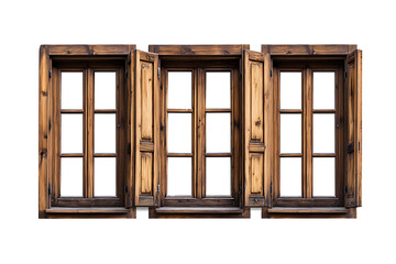 Aufkleber - Set of wooden windows isolated on a white background