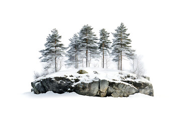 Aufkleber - Snow landscape isolated on a white background