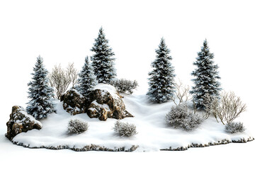 Aufkleber - Snow landscape isolated on a white background