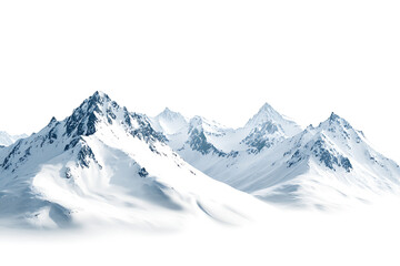 Poster - Snow mountains landscape isolated on a white background