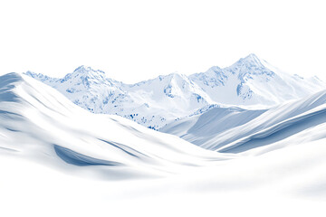 Poster - Snow mountains landscape isolated on a white background