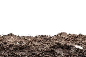 Poster - Soil, dirt pile isolated on a white background