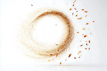 Aufkleber - Spiral air vortex with flying blossom petals, magic dust splash isolated on a white background