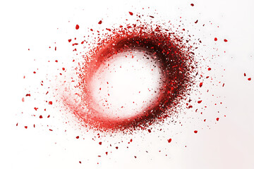 Poster - Spiral air vortex with flying blossom petals, magic dust splash isolated on a white background