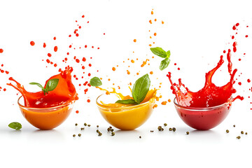 Poster - Splash red sauces isolated on a white background