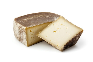 Poster - Square slices of cheese isolated on a white background