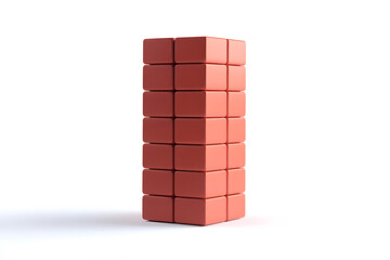 Aufkleber - Stack of red bricks isolated on a white background