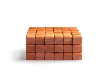 Aufkleber - Stack of red bricks isolated on a white background