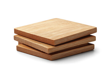 Poster - Stack of wood boards isolated on a white background