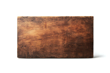 Poster - Standing empty old brown wooden board sign isolated on a white background