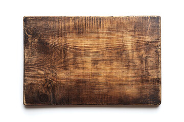 Aufkleber - Standing empty old brown wooden board sign isolated on a white background