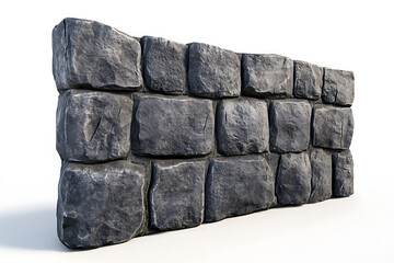 Poster - Stone wall isolated on a white background