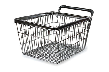 Poster - Supermarket shopping basket isolated on a white background