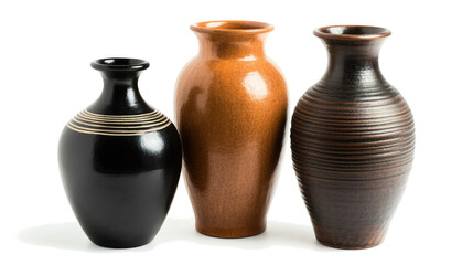 Poster - Beautiful Vases Collection on a Transparent Background Generative AI
