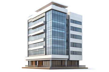 Poster - Tall office building realistic image isolated on a white background