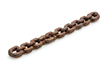 Poster - rusty chain isolated on a white background