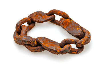Poster - rusty chain isolated on a white background
