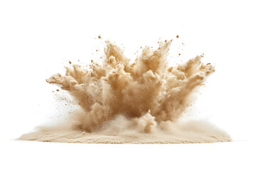 Poster - Sand explosion isolated on a white background