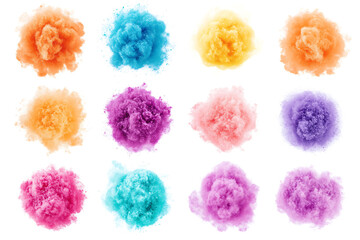 Poster - Set collection of color powder explosion isolated on a white background