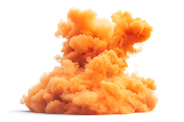 Aufkleber - Orange smoke isolated on a white background