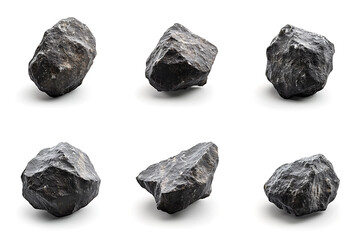 Poster - Set of asteroids isolated on a white background