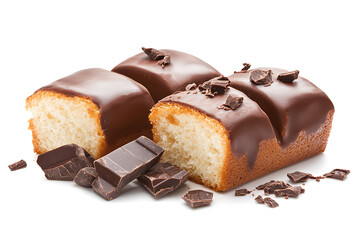 Aufkleber - Pain au chocolat with chocolate isolated on a white background