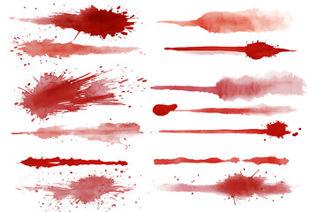 Poster - Set of blood stains isolated on a white background
