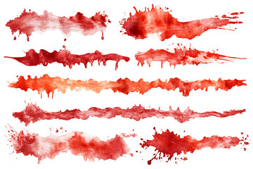 Poster - Set of blood stains isolated on a white background