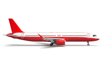 Poster - Passengers airplane side view isolated on a white background