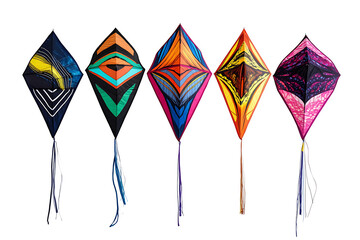 Poster - Set of colorful kites isolated on a white background