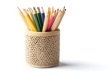 Poster - Pencil holder isolated on a white background