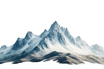 Poster - Picturesque landscape with majestic mountain peaks isolated on a white background