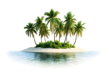 Poster - Picturesque palm island isolated on a white background