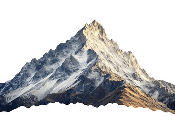 Poster - Picturesque landscape with majestic mountain peaks isolated on a white background