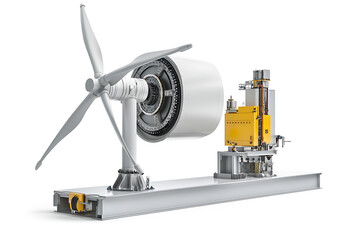 Poster - Modern wind turbine isolated on a white background