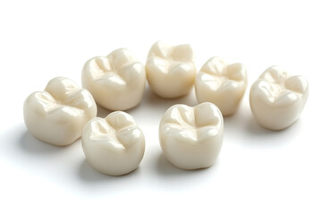 Poster - Set of dental implant models of molar teeth isolated on a white background