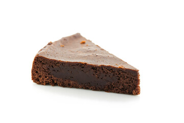 Poster - Piece of chocolate cake isolated on a white background