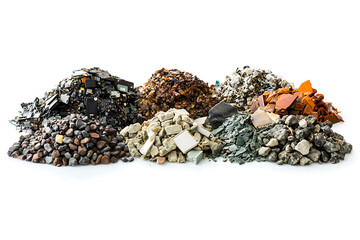 Poster - Set of e-waste piles isolated on a white background