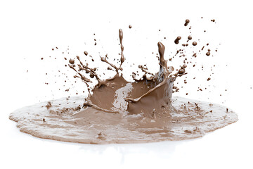 Poster - Mud splash isolated on a white background