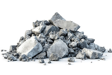 Aufkleber - Pile of concrete debris isolated on a white background